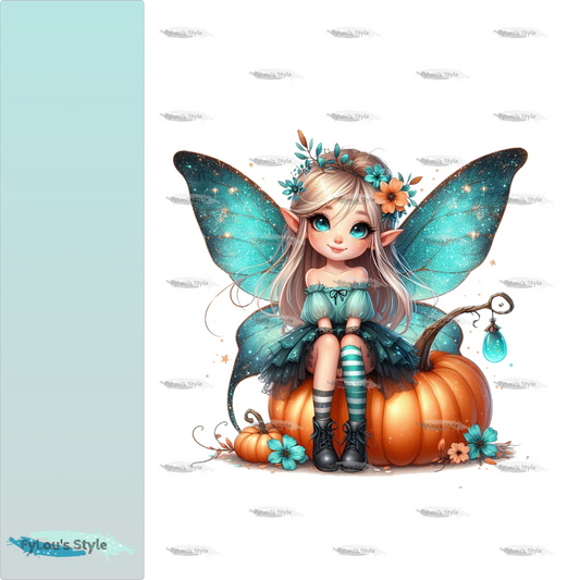 Bügelbild Kleine Glitzer Herbst Fee #4