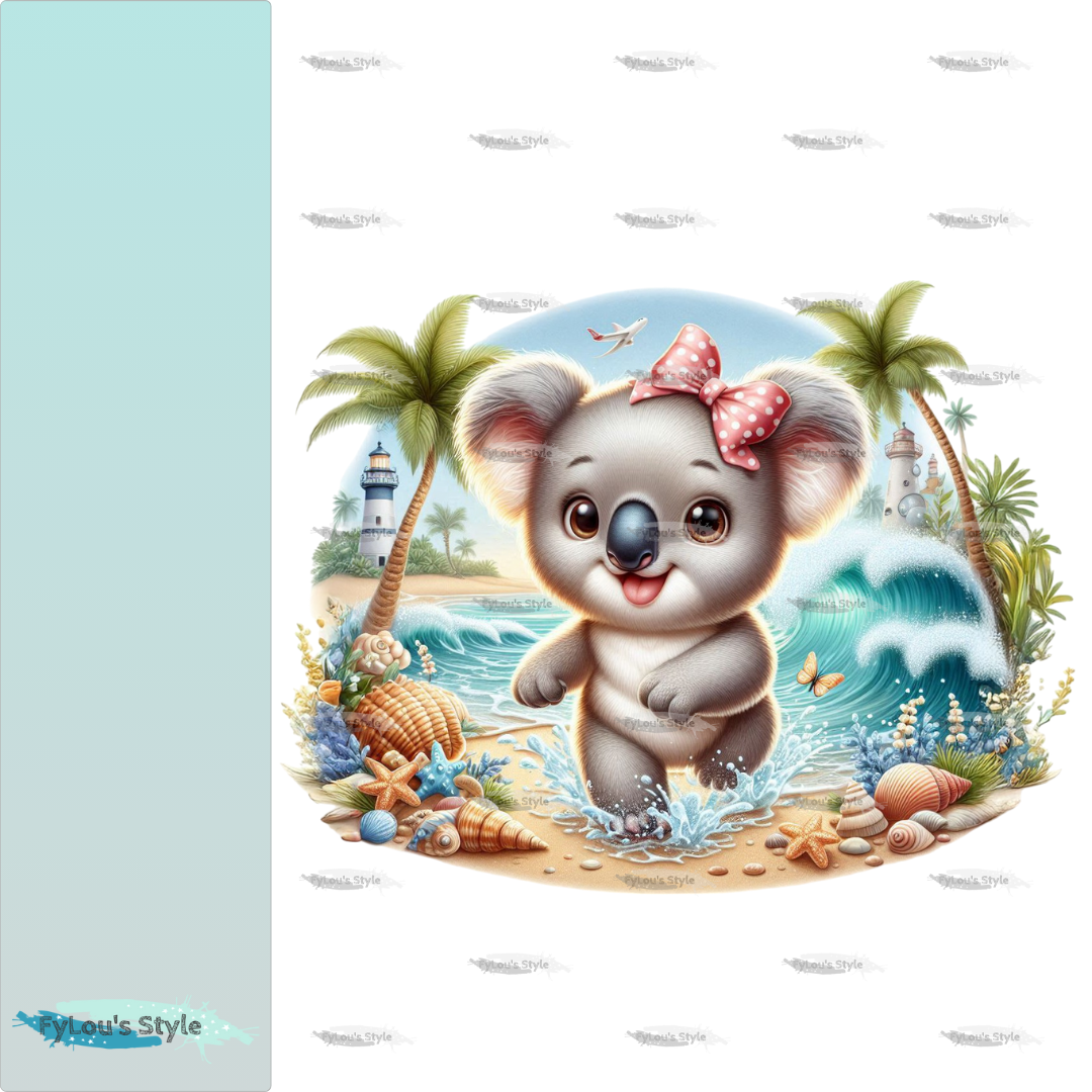 Bügelbild Koala Mädchen am Strand #2 Fylou's Style