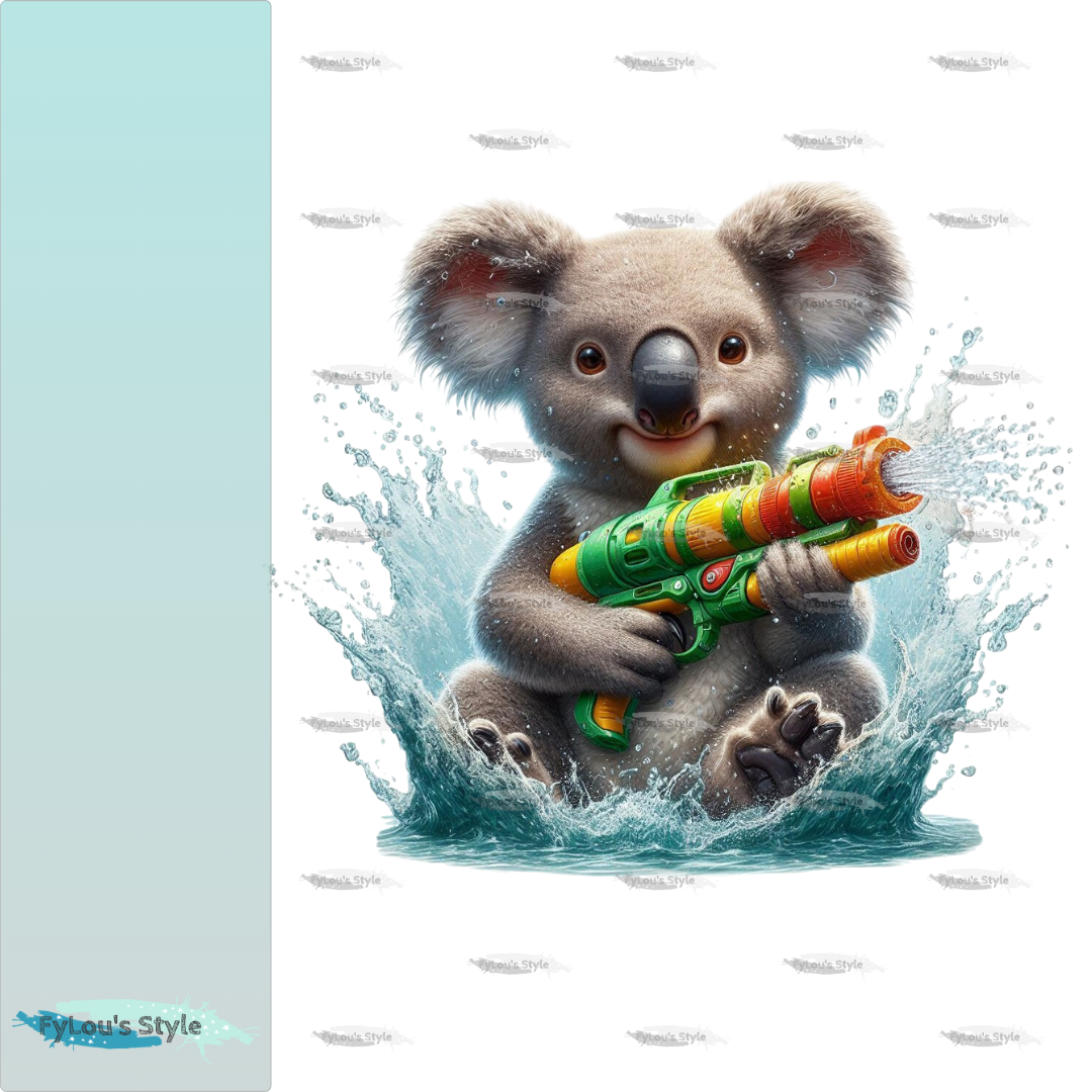 Bügelbild Koala Mit Wasserspritzpistole #4 Fylou's Style
