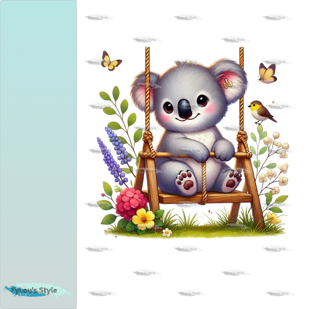 Bügelbild Koala auf Schaukel #2 Fylou's Style