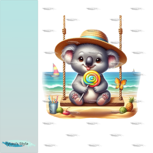 Bügelbild Koala auf Schaukel am Strand #2 Fylou's Style