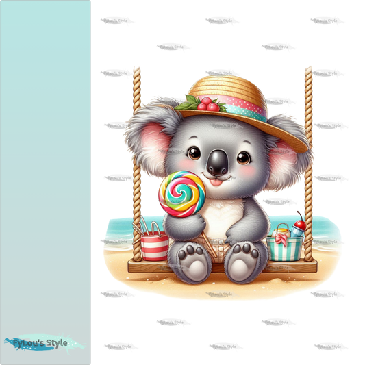 Bügelbild Koala auf Schaukel am Strand #3 Fylou's Style