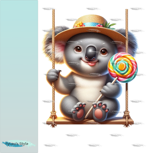 Bügelbild Koala auf der Schaukel mit Lolli Fylou's Style