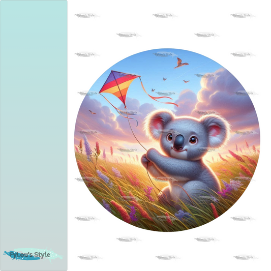Bügelbild Koala beim Drachen steigen #1