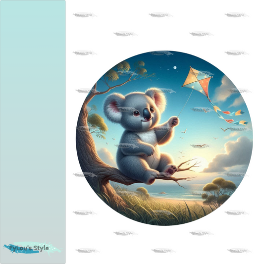 Bügelbild Koala beim Drachen steigen #2