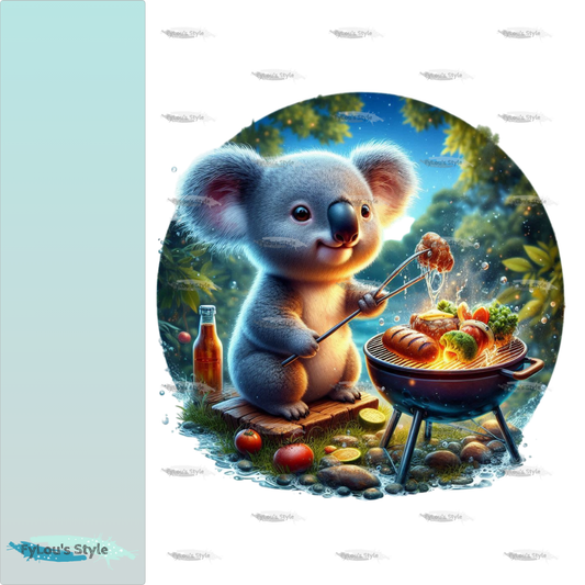 Bügelbild Koala beim Grillen #1 Fylou's Style