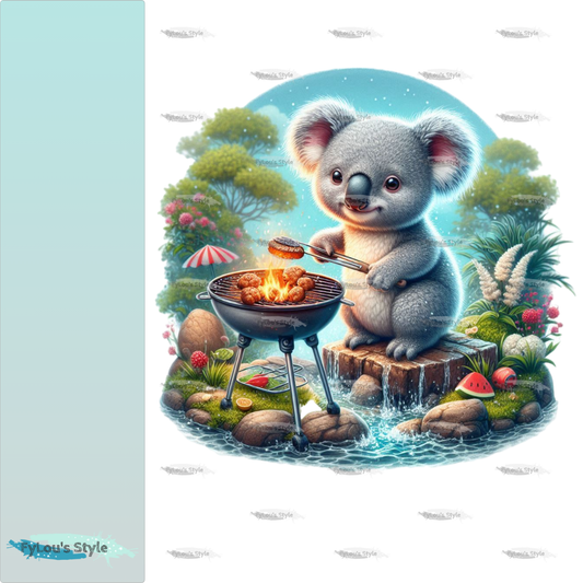 Bügelbild Koala beim Grillen #2 Fylou's Style