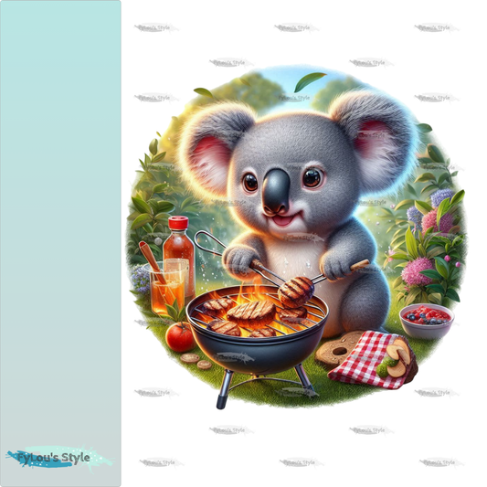 Bügelbild Koala beim Grillen #3 Fylou's Style