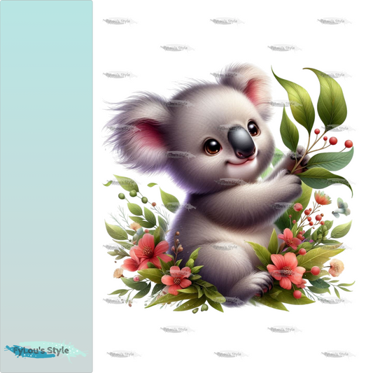Bügelbild Koala mit Blättern #2