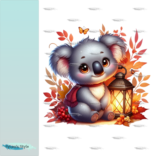 Bügelbild Koala mit Laterne #1