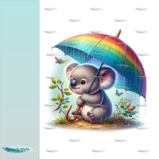 Bügelbild Koala unterm Regenbogen #2