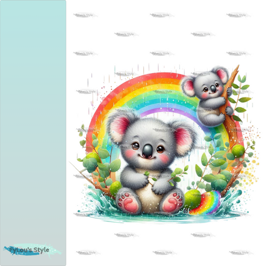 Bügelbild Koala unterm Regenbogen #1