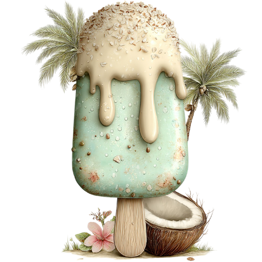 Bügelbild Kokos Eis