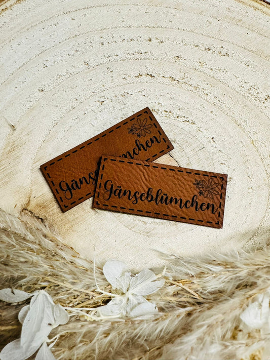 Kunstleder Label Gänseblümchen Fylou's Style