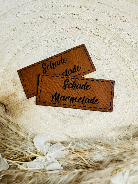 Kunstleder Label Schade Marmelade Fylou's Style