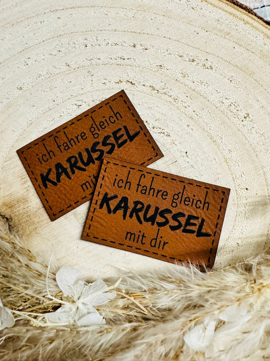 Kunstleder Label Ich Fahre gleich Karussel Fylou's Style