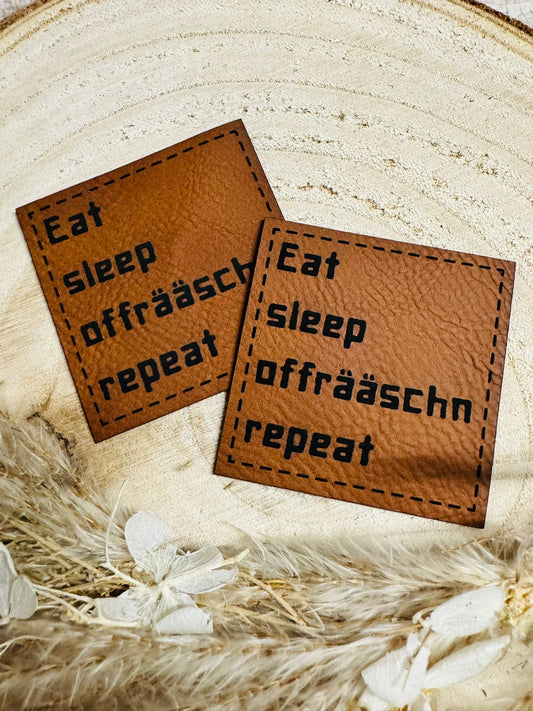 Kunstleder Label Eat sleep repeat Fylou's Style
