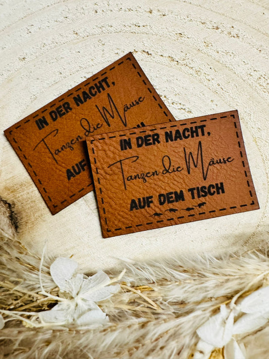 Kunstleder Label In der Nacht tanzen die Mäuse Fylou's Style