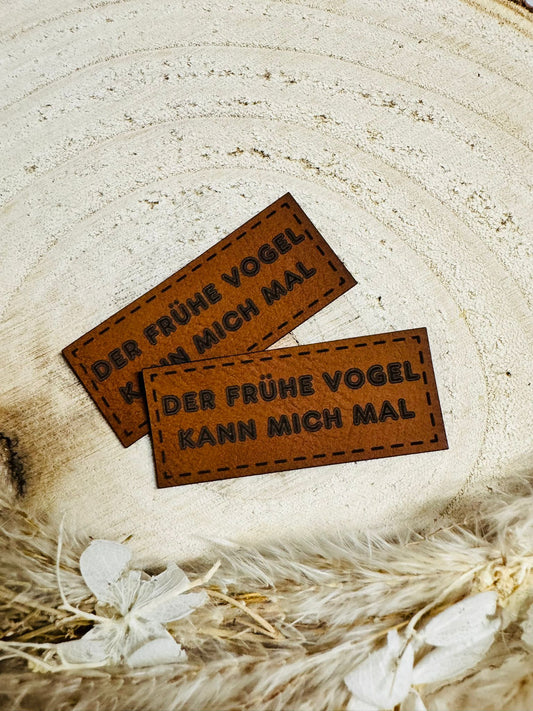 Kunstleder Label Der Frühe Vogel kann mich mal Fylou's Style