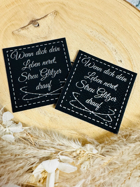 Kunstleder Label Streu Glitzer Fylou's Style