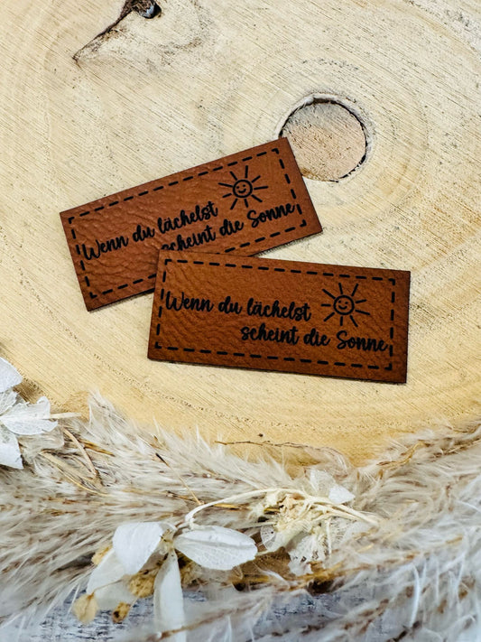 Kunstleder Label wenn du Lächelst scheint die Sonne Fylou's Style