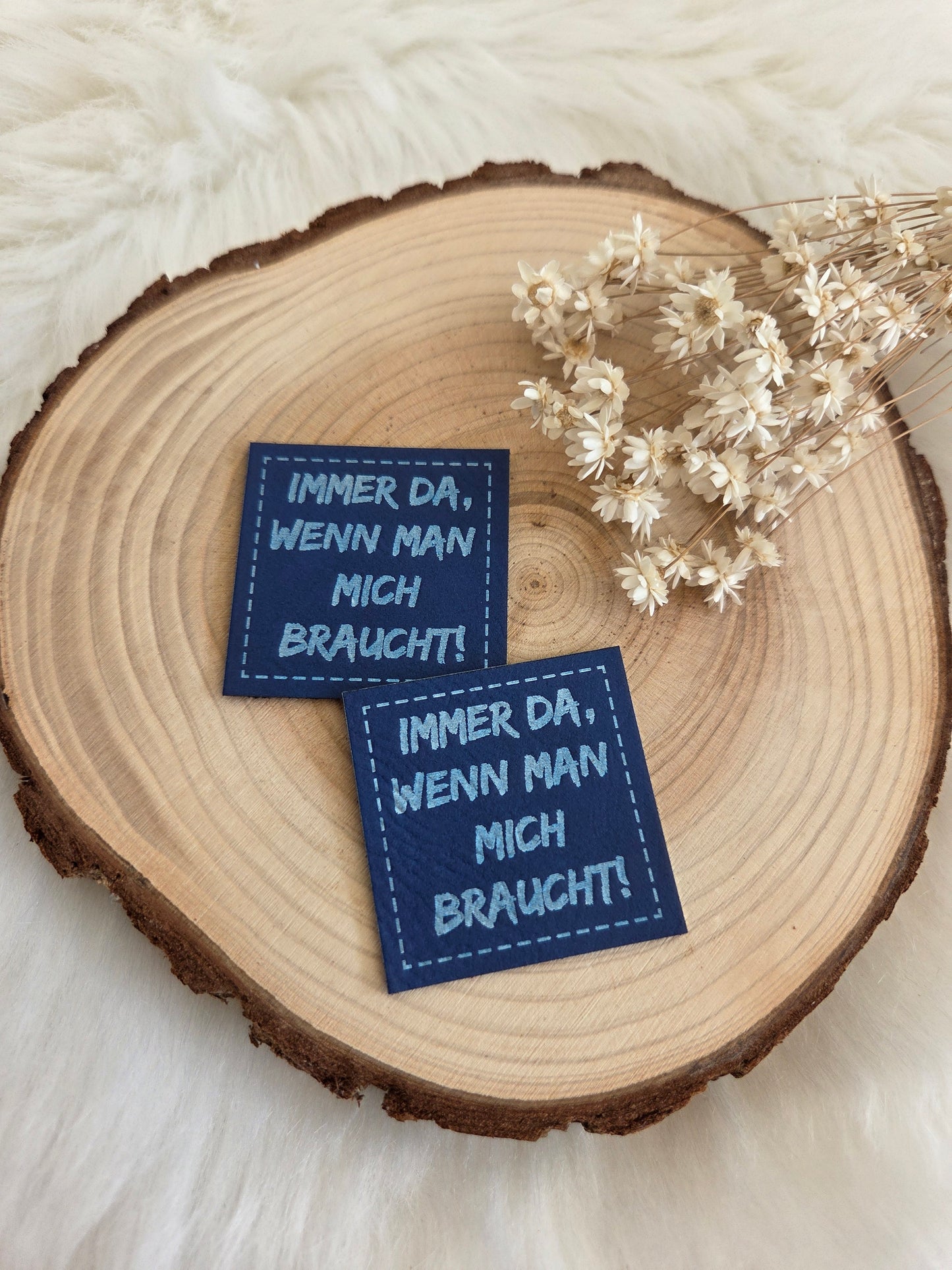 Kunstleder Label immer da, wenn man mich braucht