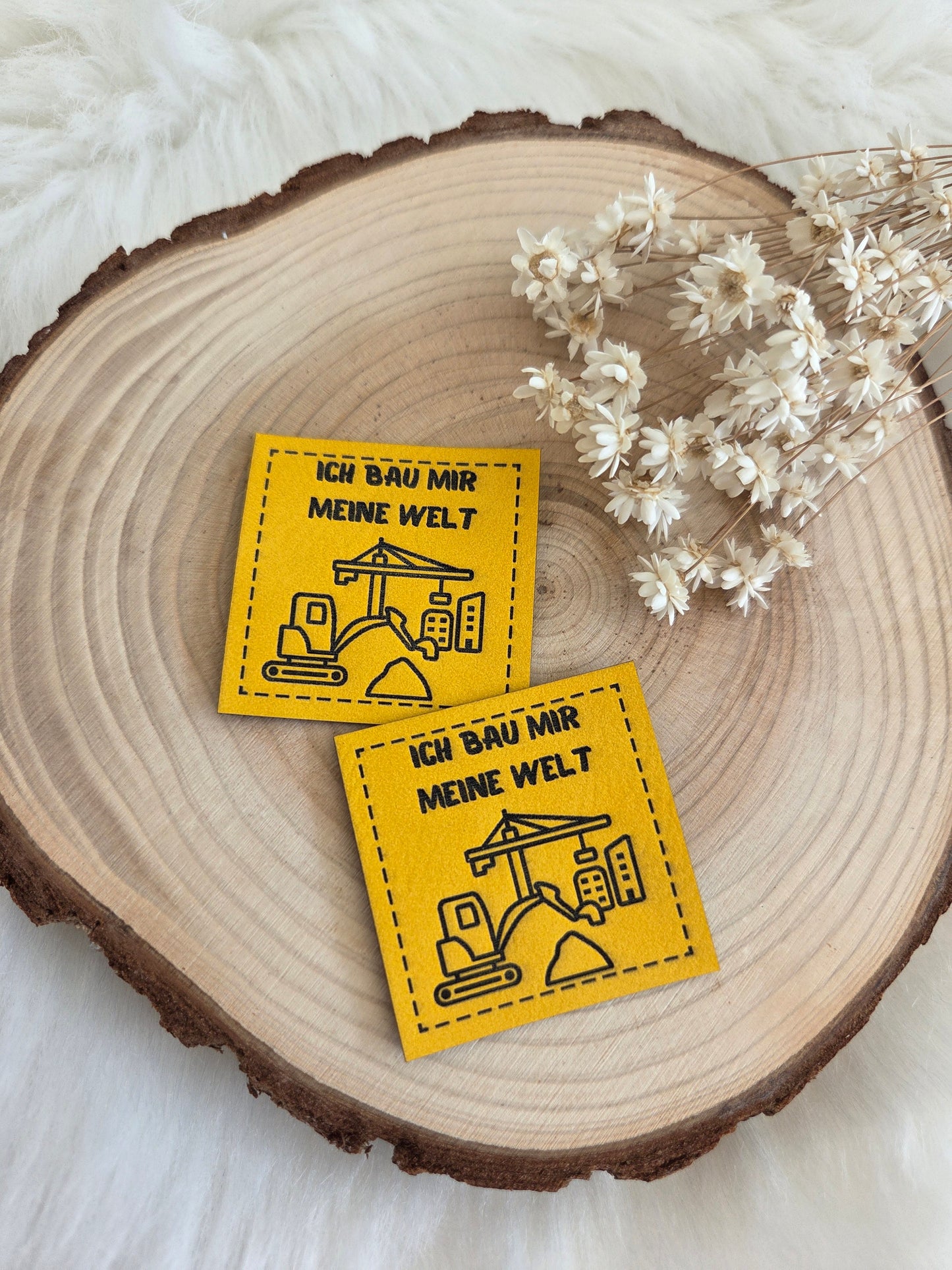 Kunstleder Label Ich bau mir meine Welt