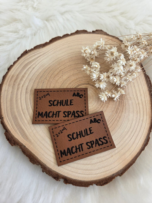 Kunstleder Label  Schule macht Spaß