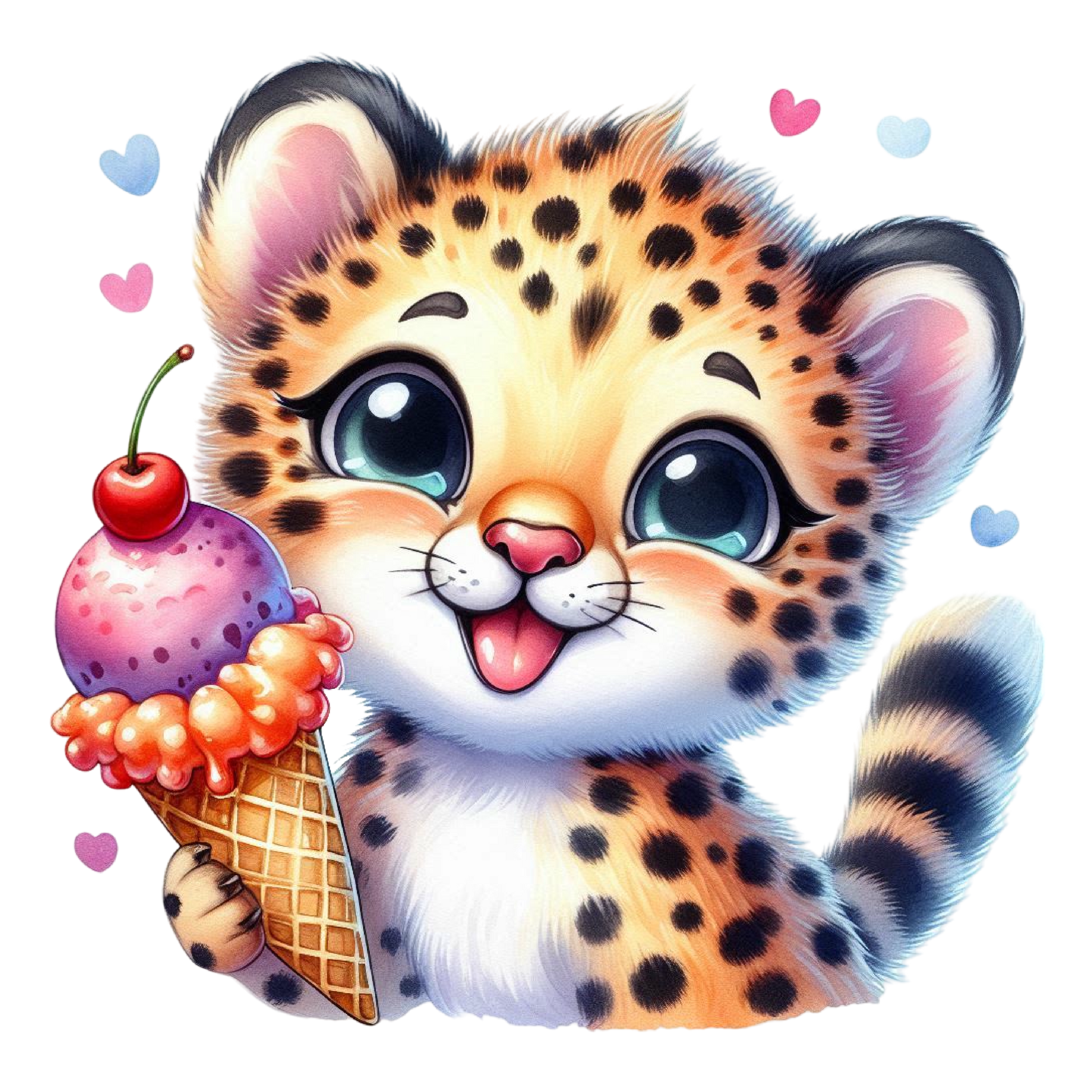 Bügelbild Leopard isst Eis Fylou's Style