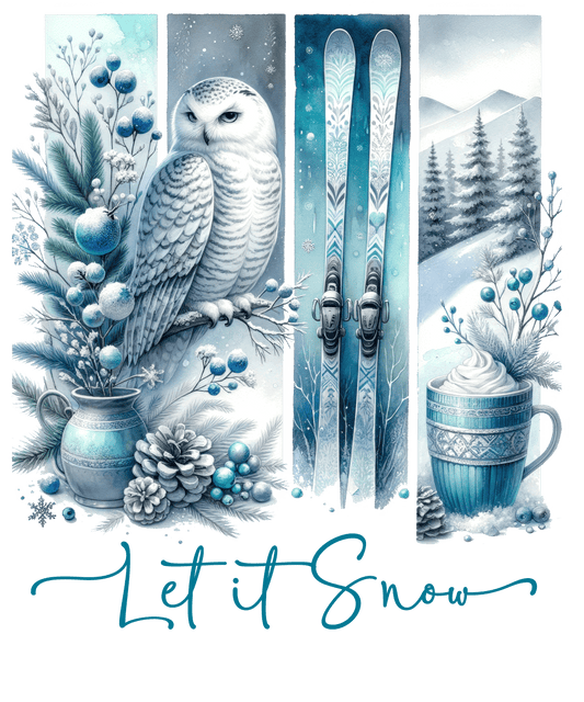 Bügelbild Spruch Let it snow