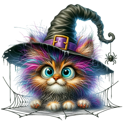 Bügelbild Lila Halloween Katze #6