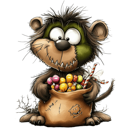 Bügelbild Lustig Spukender Bär #3
