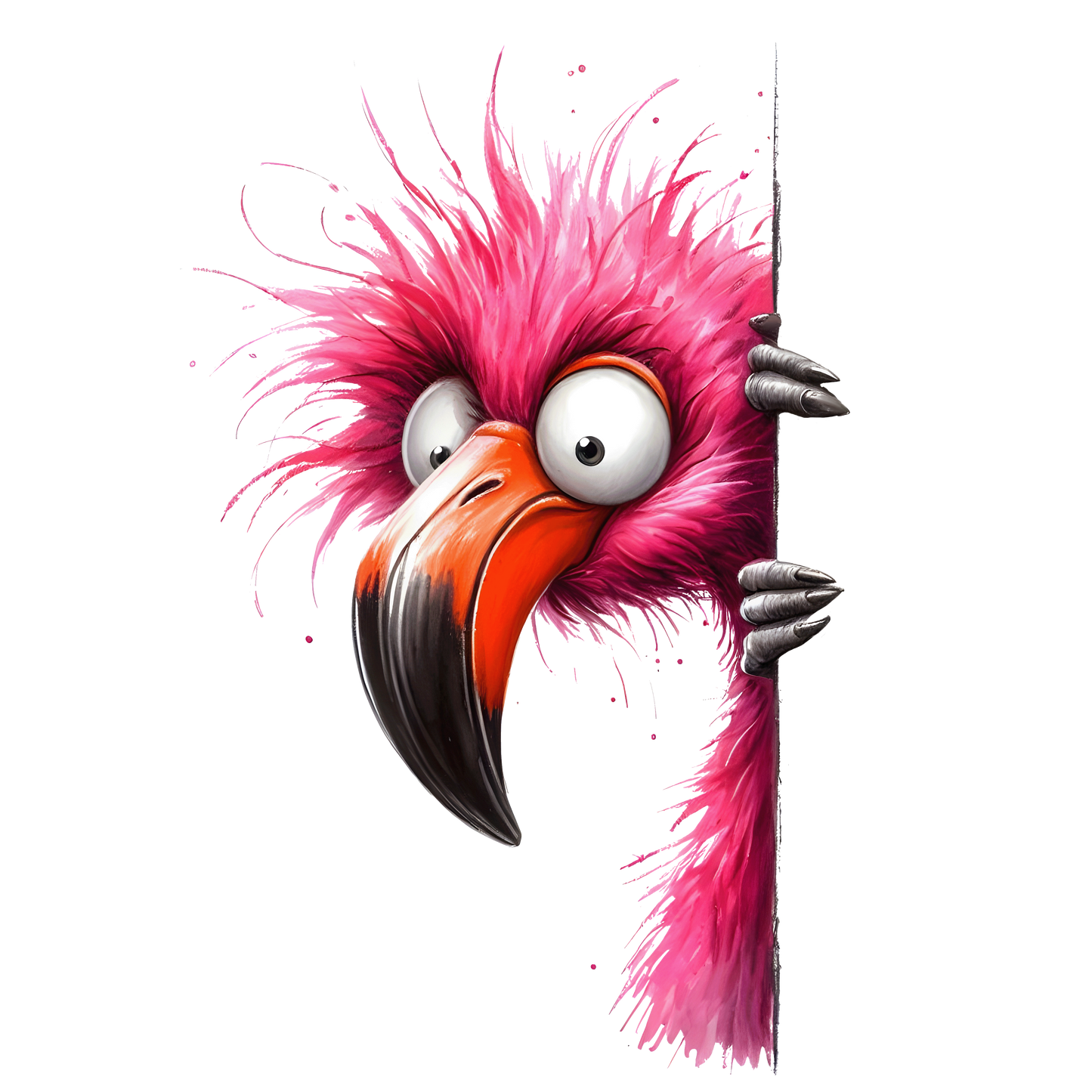 Bügelbild Lustiger Guck Guck Flamingo  #1 Fylou's Style
