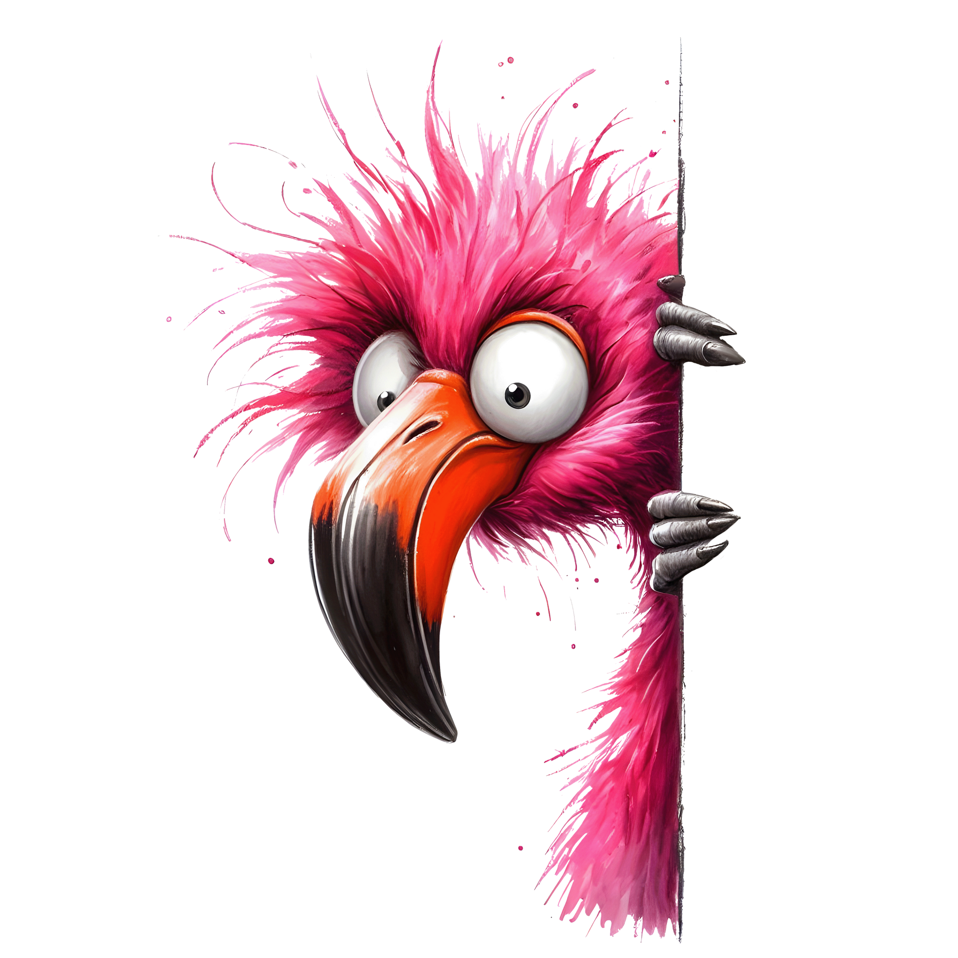 Bügelbild Lustiger Guck Guck Flamingo  #1 Fylou's Style