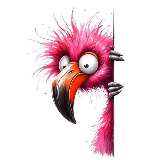 Bügelbild Lustiger Guck Guck Flamingo  #1 Fylou's Style
