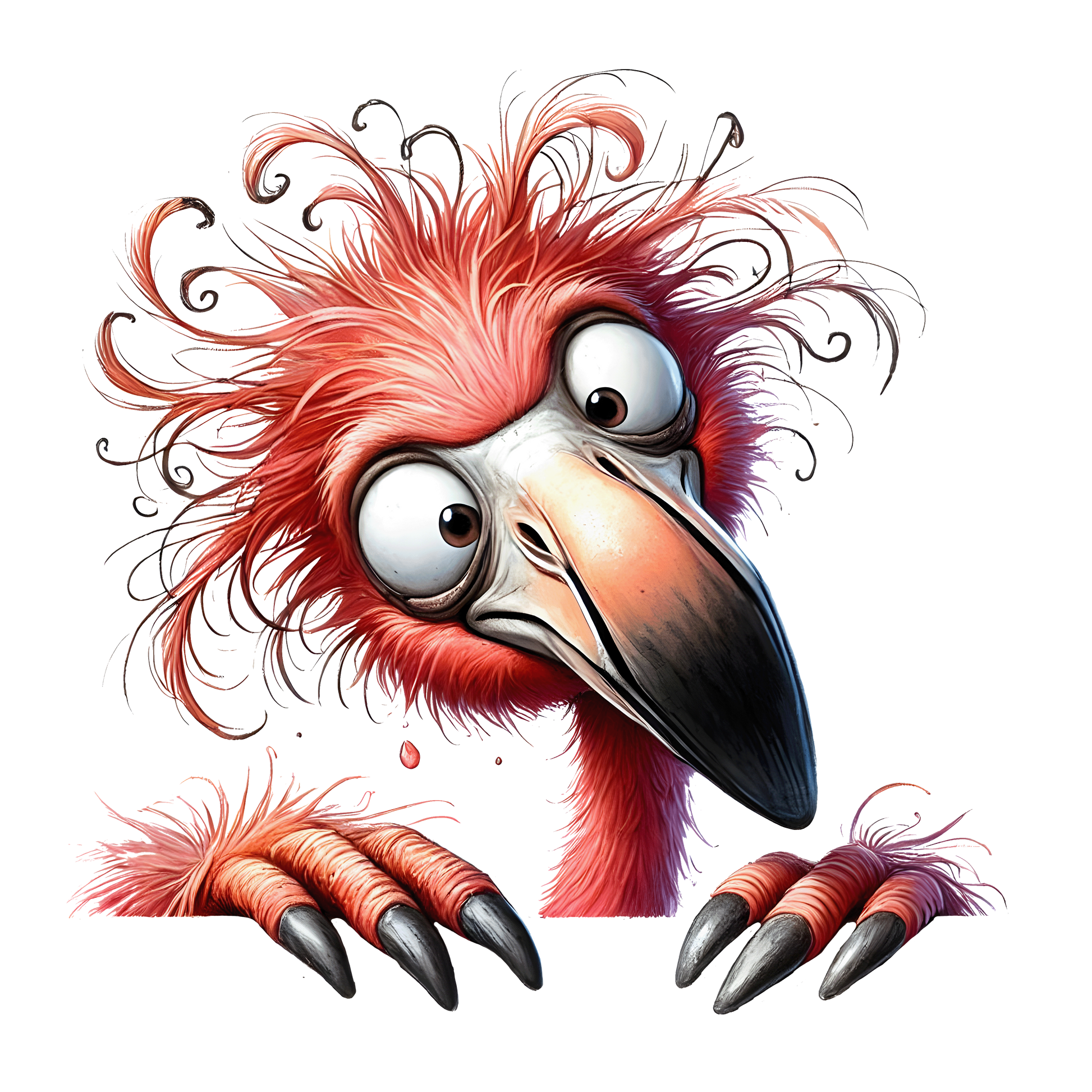 Bügelbild Lustiger Guck Guck Flamingo  #2 Fylou's Style
