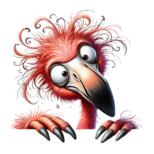 Bügelbild Lustiger Guck Guck Flamingo  #2 Fylou's Style