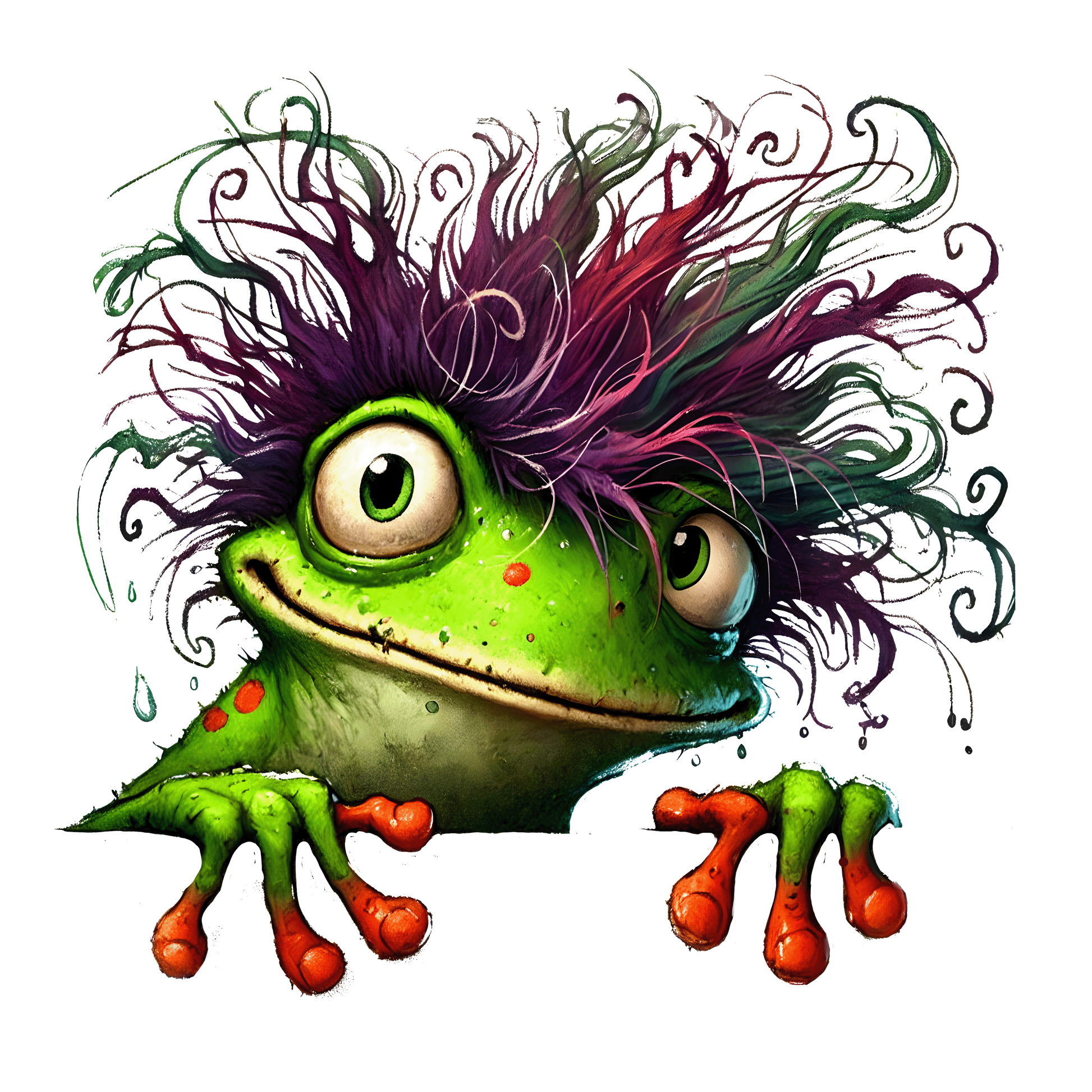 Bügelbild Lustiger Guck Guck Frosch #2 Fylou's Style