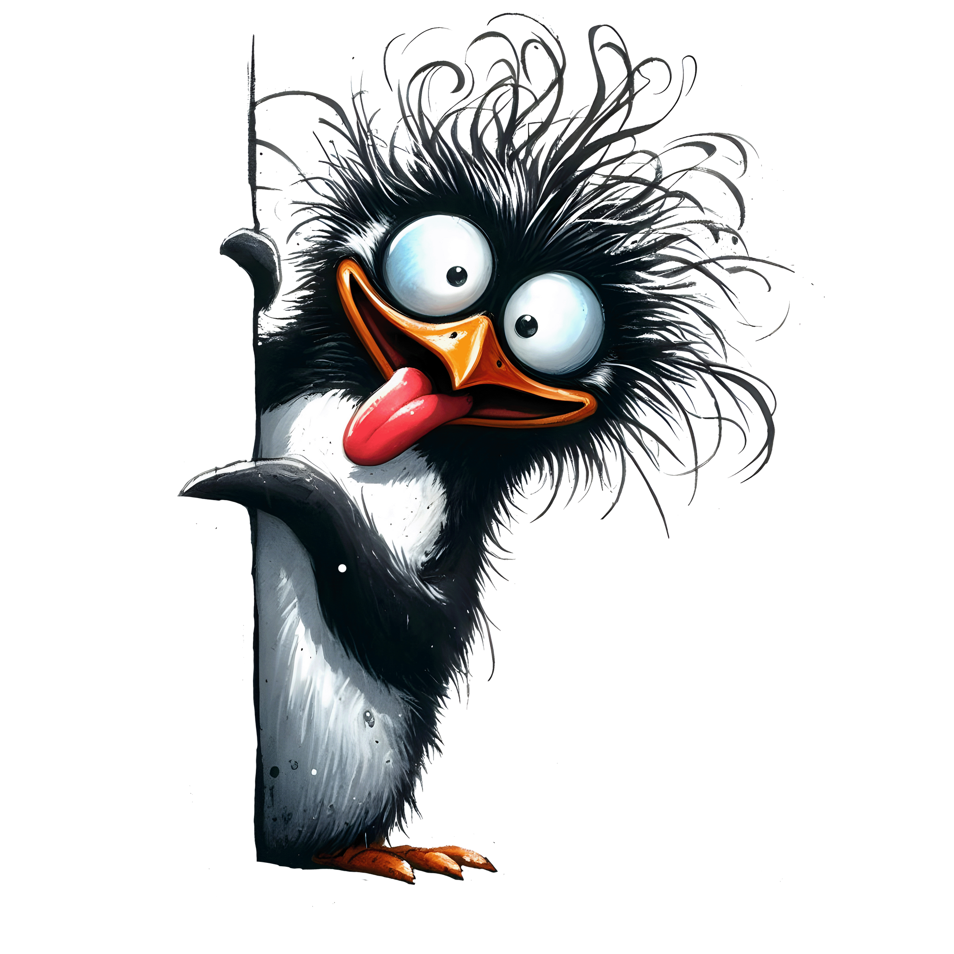 Bügelbild Lustiger Guck Guck Pinguin #1 Fylou's Style