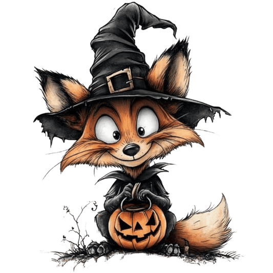 Bügelbild Lustiger Spukender Fuchs #1