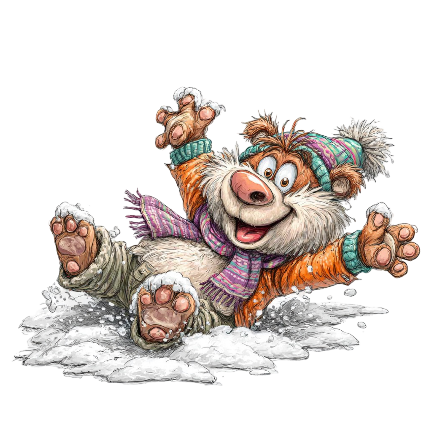 Bügelbild Lustiger Winter Bär #2