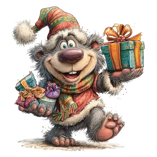 Bügelbild Lustiger Winter Bär #7