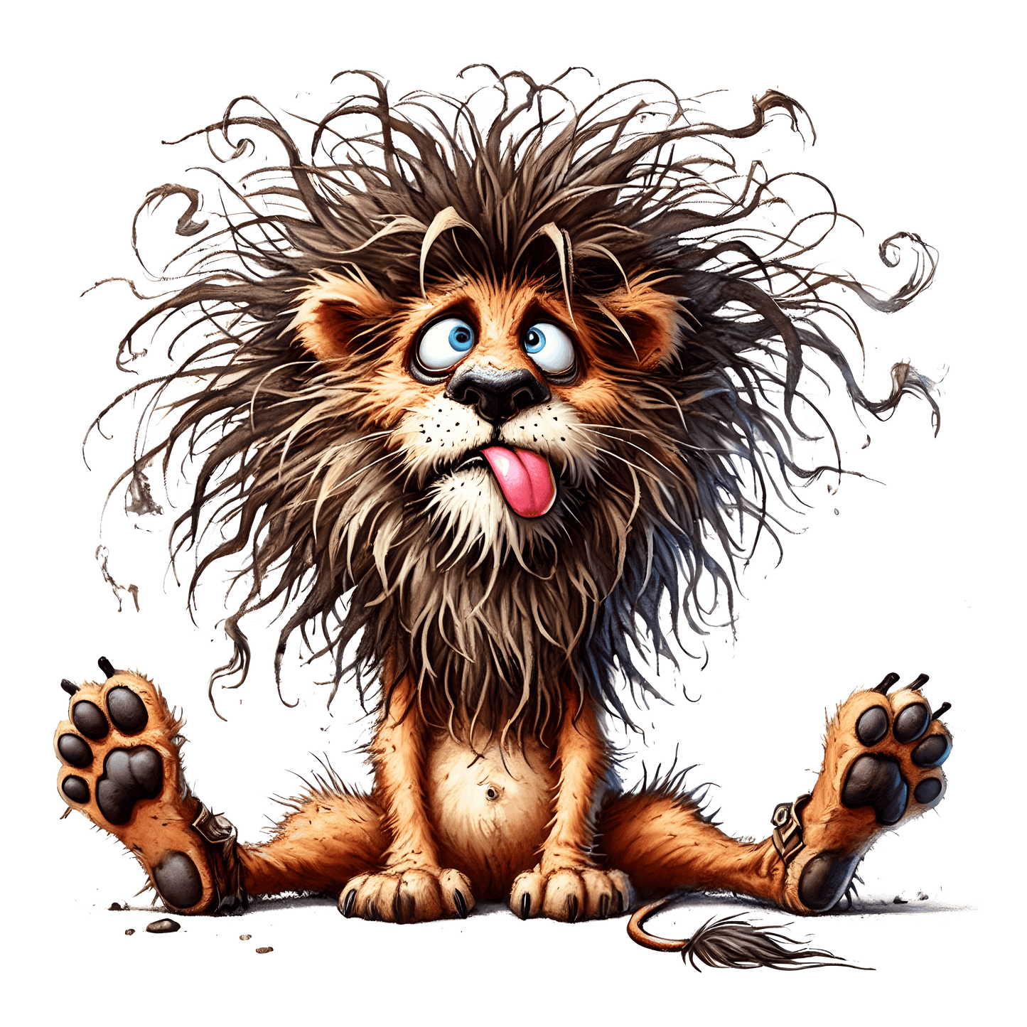 Bügelbild Lustiger zerzauster Löwe