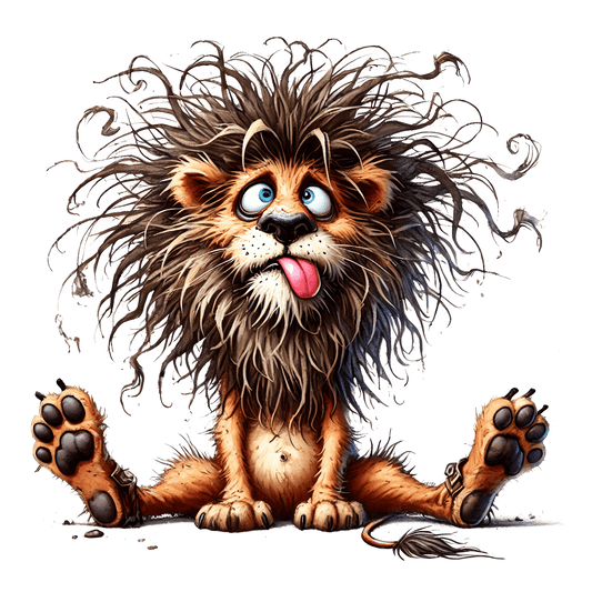 Bügelbild Lustiger zerzauster Löwe