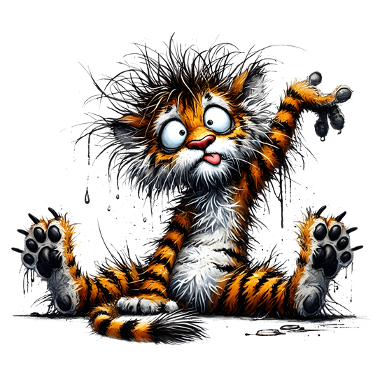 Bügelbild Lustiger zerzauster Tiger