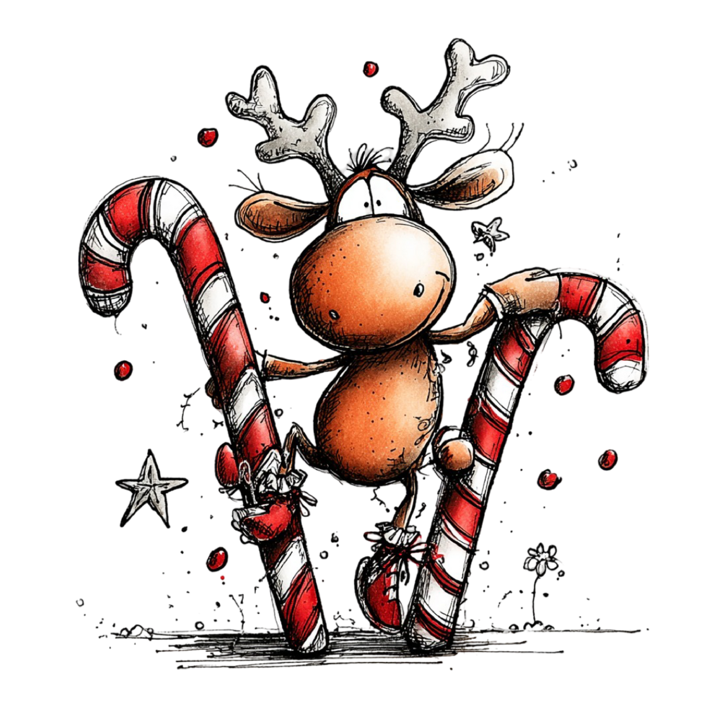 Bügelbild Lustiges Rentier #1