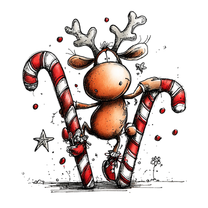 Bügelbild Lustiges Rentier #1