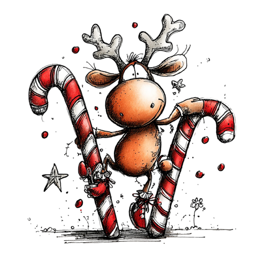 Bügelbild Lustiges Rentier #1