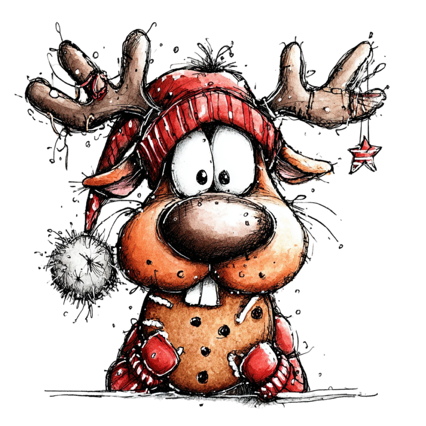 Bügelbild Lustiges Rentier #3