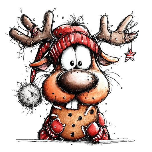 Bügelbild Lustiges Rentier #3